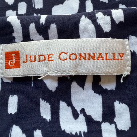 Jude Connally Size M Navy & White Abstract Print Sleeveless Tank Shift Dress - Picture 4 of 11